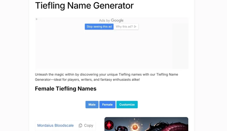 tiefling name generator